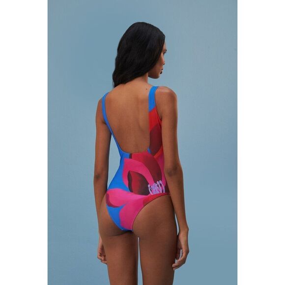 New Farm Rio Watercolor Floral One-Piece Swimsuit size Medium - Picture 3 of 7